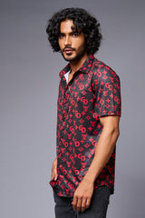 GD with Logo (in Red) Printed Black Shirt for Men - Go Devil