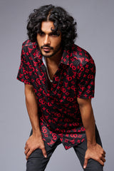 GD with Logo (in Red) Printed Black Shirt for Men - Go Devil