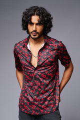 GD with Logo (in Red) Printed Black Shirt for Men - Go Devil