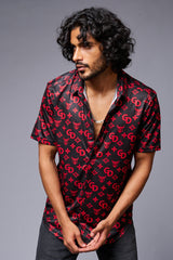 GD with Logo (in Red) Printed Black Shirt for Men - Go Devil