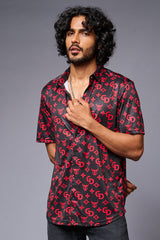 GD with Logo (in Red) Printed Black Shirt for Men - Go Devil