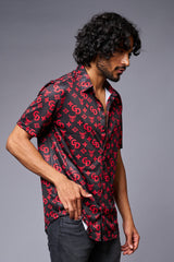 GD with Logo (in Red) Printed Black Shirt for Men - Go Devil