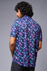 GD (with Logo) Printed Blue Shirt for Men - Go Devil