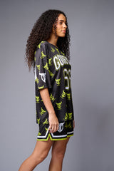 Go Devil 66 (in White) Printed Green & Black Co-ord Set for Women - Go Devil