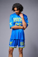 Go Devil 66 (in Yellow) Printed Blue Co-ord Set for Men - Go Devil