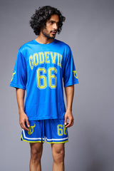 Go Devil 66 (in Yellow) Printed Blue Co-ord Set for Men - Go Devil