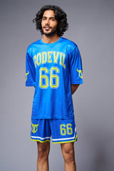Go Devil 66 (in Yellow) Printed Blue Co-ord Set for Men - Go Devil