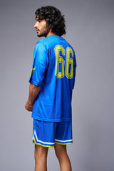 Go Devil 66 (in Yellow) Printed Blue Co-ord Set for Men - Go Devil