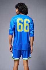 Go Devil 66 (in Yellow) Printed Blue Co-ord Set for Men - Go Devil