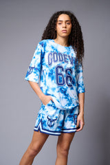 Go Devil 66 Printed Blue & White Tie Dye Co-ord Set for Women - Go Devil