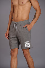 Go Devil 66 Printed Grey Shorts for Men - Go Devil