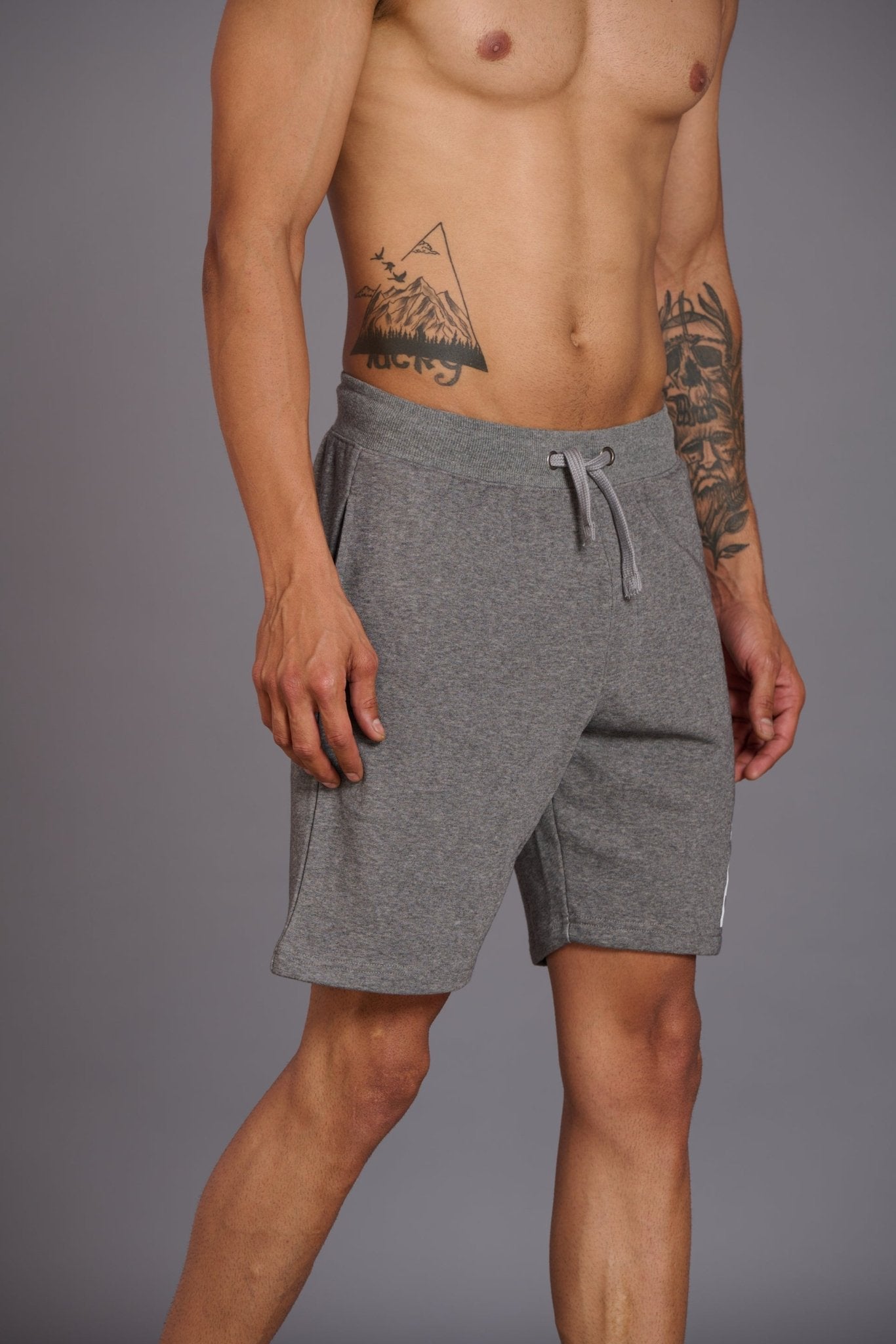 Go Devil 66 Printed Grey Shorts for Men - Go Devil