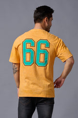 Go Devil 66 Printed Musturd Wash Print Oversized T-Shirt for Men - Go Devil