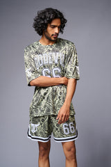 Go Devil 66 Printed Paisley Green & White Co-ord Set for Men - Go Devil