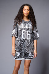Go Devil 66 Printed Paisley White & Black Co-ord Set for Women - Go Devil