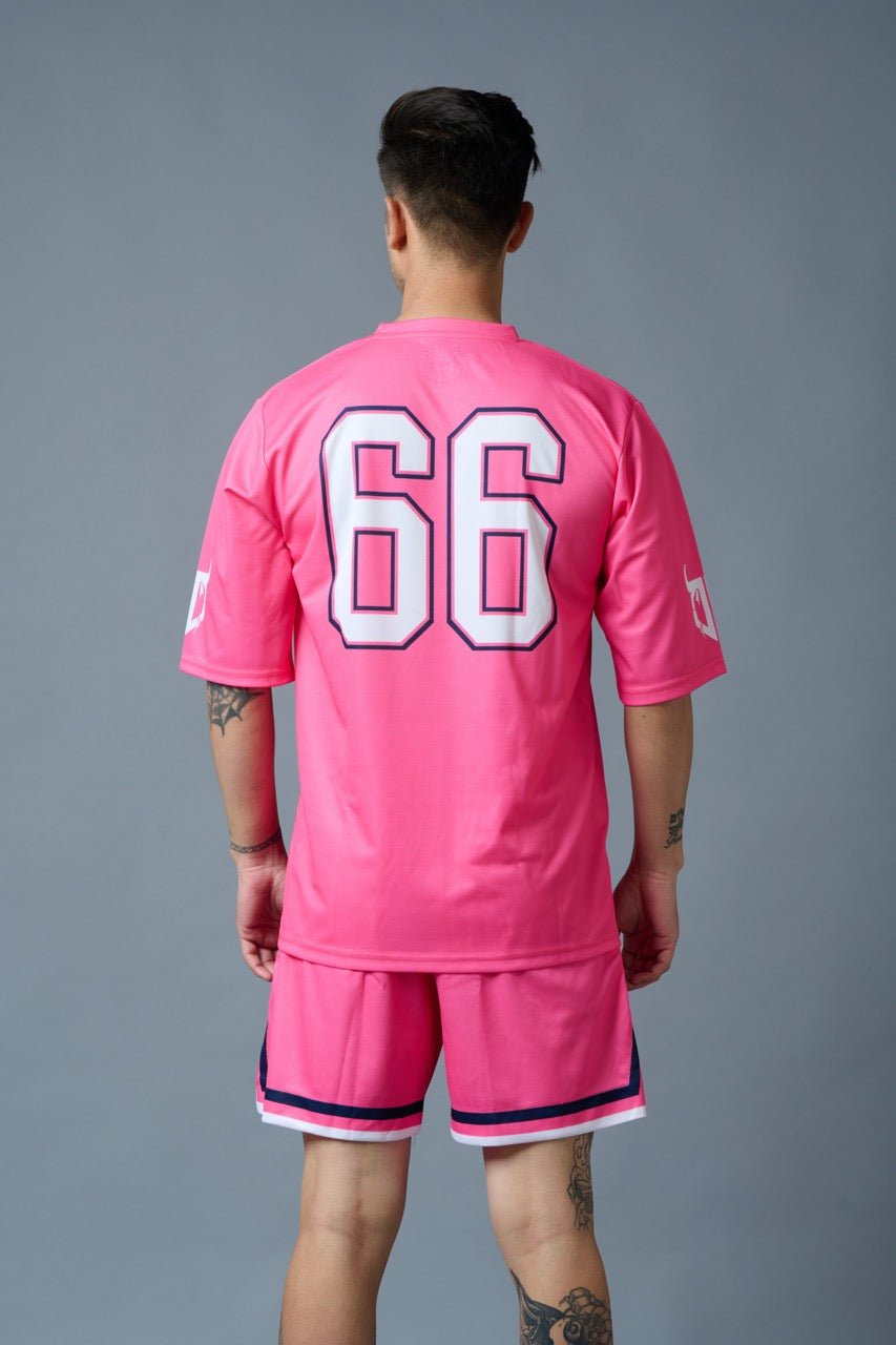 Go Devil 66 Printed Pink Polyester Co-ord Set for Men - Go Devil