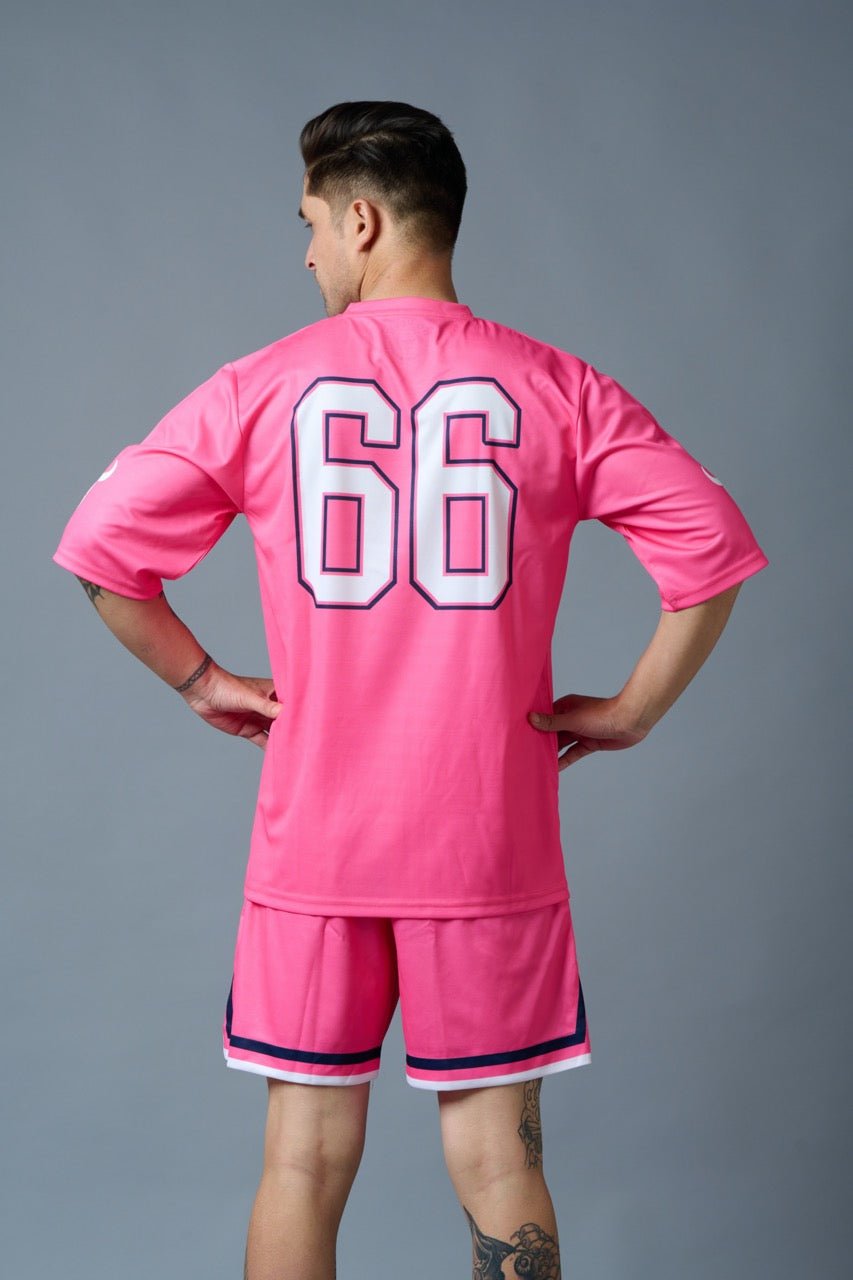 Go Devil 66 Printed Pink Polyester Co-ord Set for Men - Go Devil