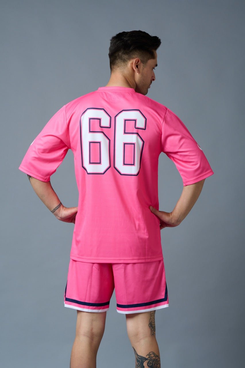 Go Devil 66 Printed Pink Polyester Co-ord Set for Men - Go Devil
