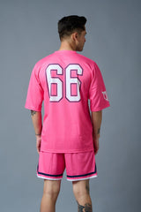 Go Devil 66 Printed Pink Polyester Co-ord Set for Men - Go Devil