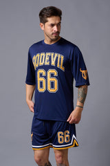 Go Devil 66 Printed Polyester Navy Co-ord Set for Men - Go Devil