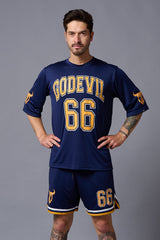 Go Devil 66 Printed Polyester Navy Co-ord Set for Men - Go Devil