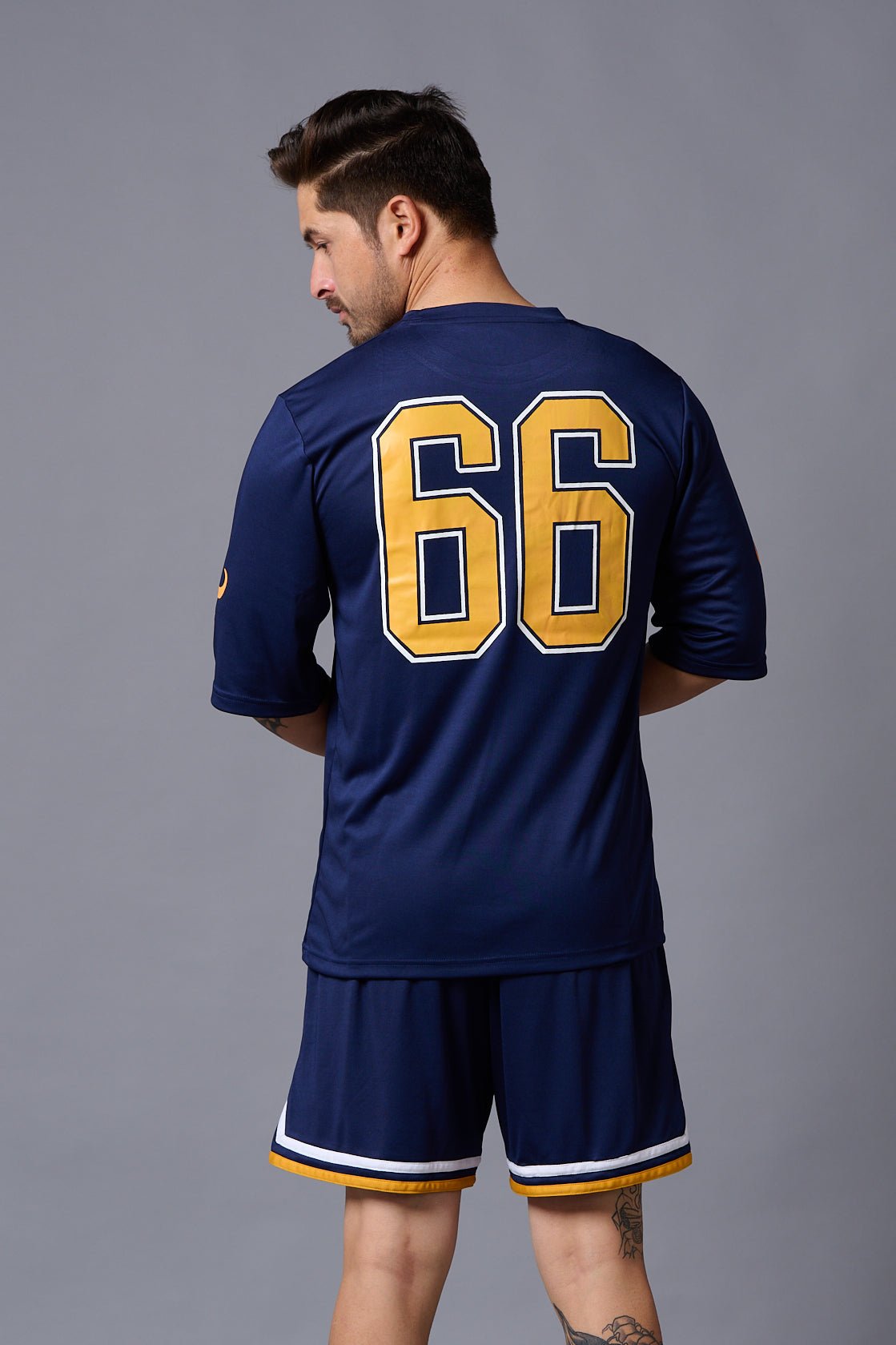 Go Devil 66 Printed Polyester Navy Co-ord Set for Men - Go Devil