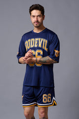 Go Devil 66 Printed Polyester Navy Co-ord Set for Men - Go Devil