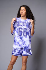 Go Devil 66 Printed Purple & White Tie Dye Co-ord Set for Women - Go Devil
