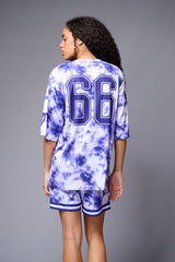 Go Devil 66 Printed Purple & White Tie Dye Co-ord Set for Women - Go Devil