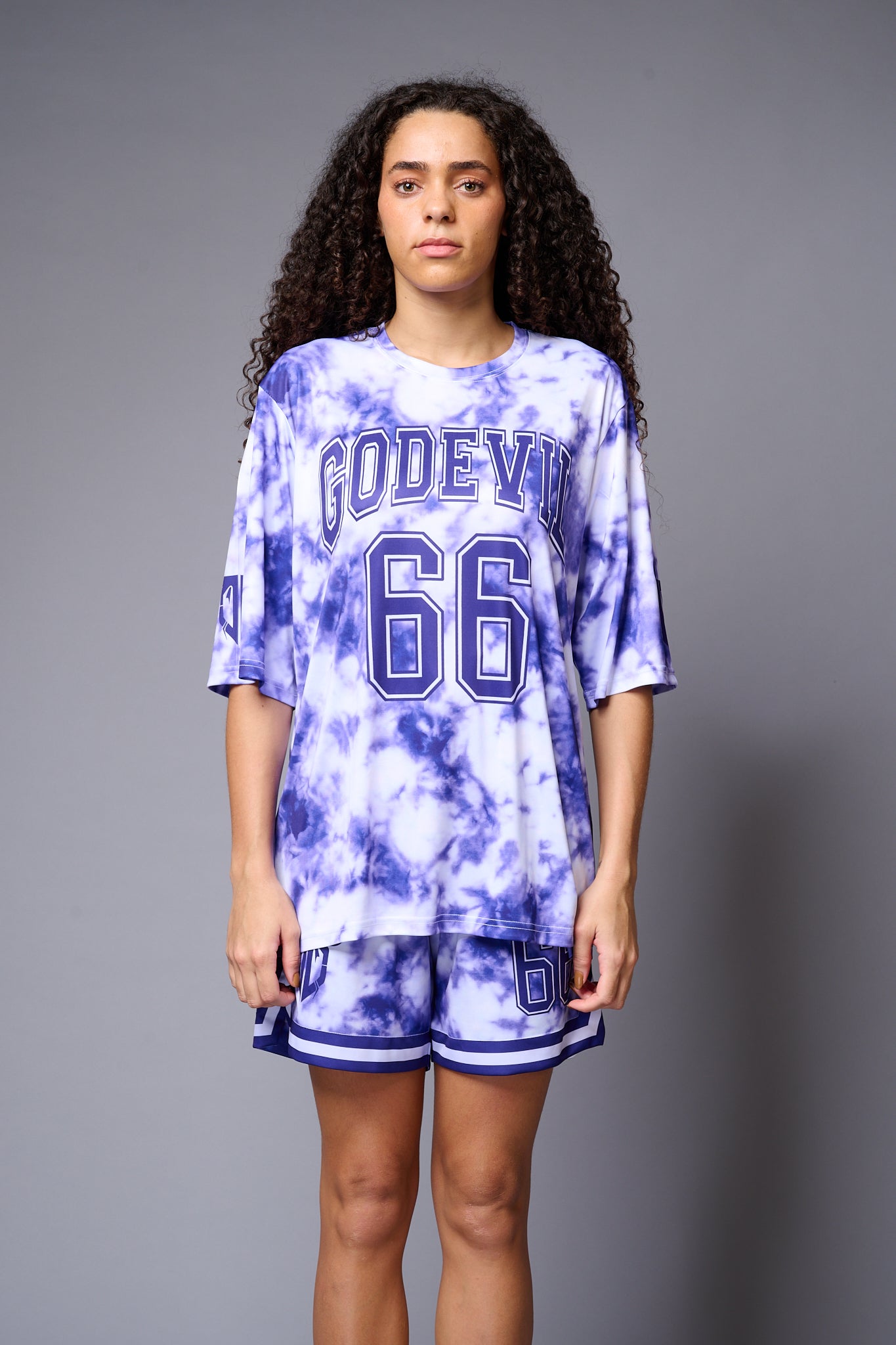 Go Devil 66 Printed Purple & White Tie Dye Co-ord Set for Women - Go Devil