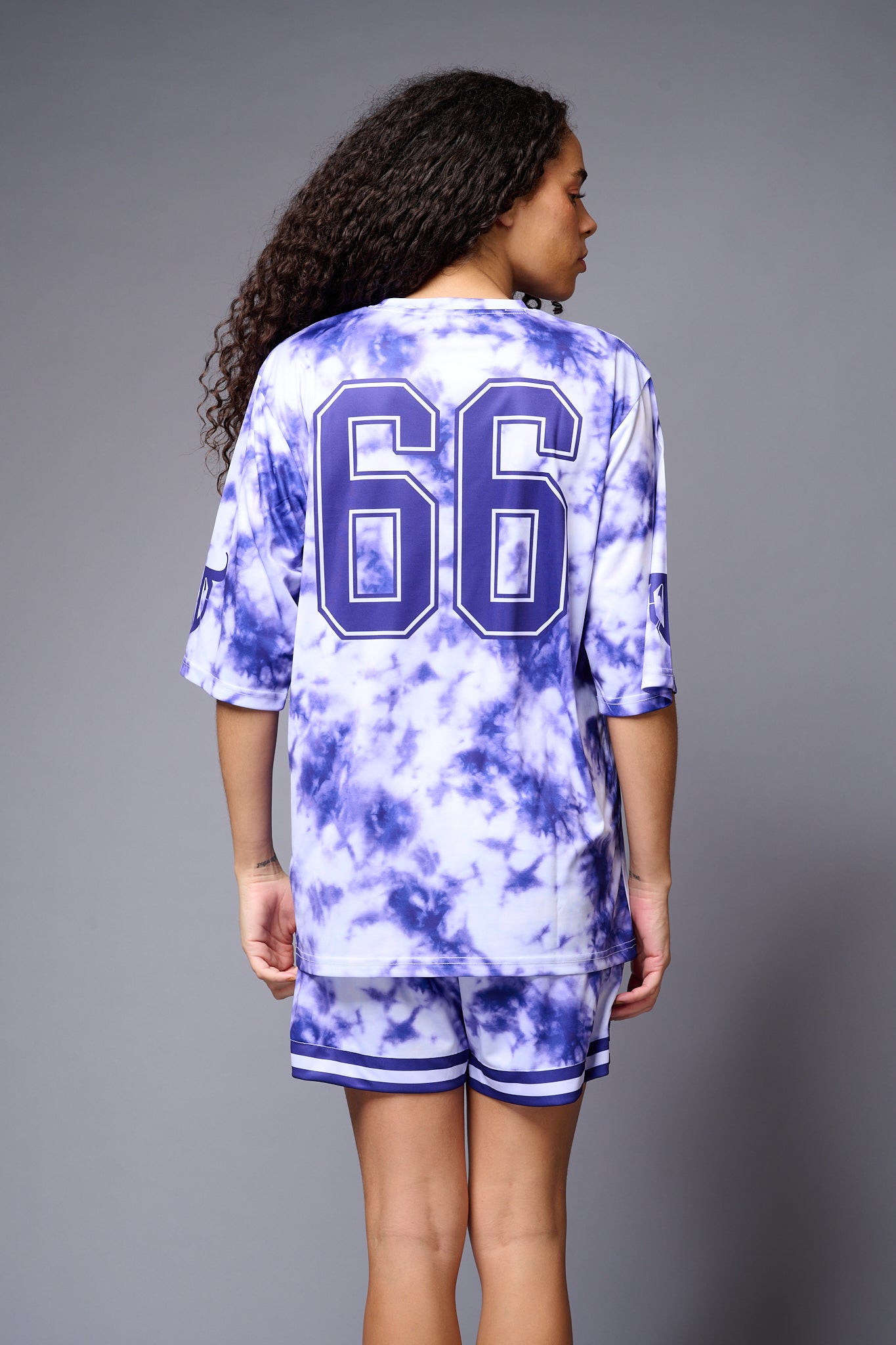 Go Devil 66 Printed Purple & White Tie Dye Co-ord Set for Women - Go Devil
