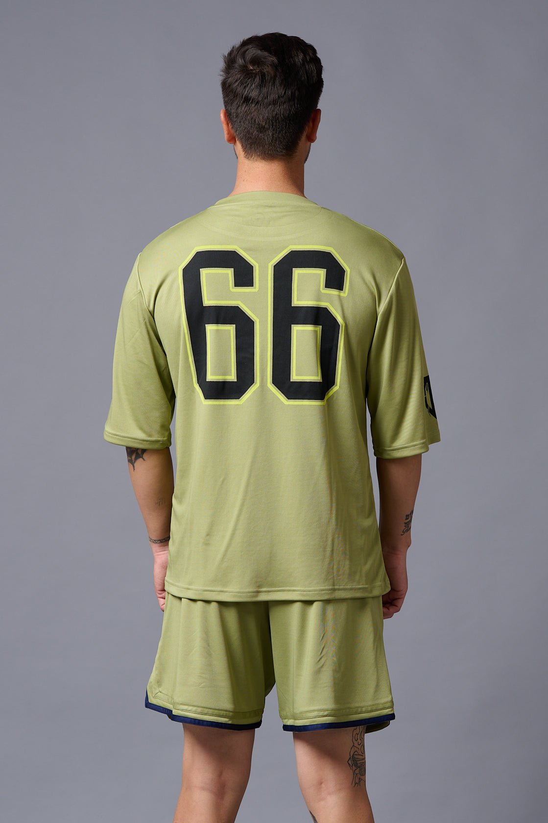 Go Devil 66 Printed Sage Green Polyester Co-ord Set for Men - Go Devil