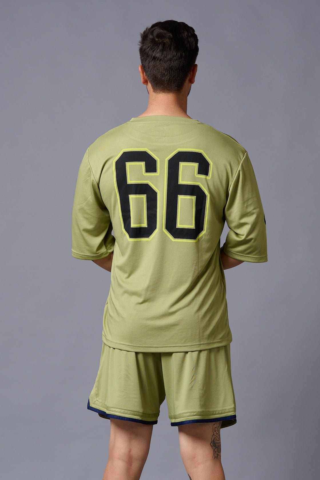 Go Devil 66 Printed Sage Green Polyester Co-ord Set for Men - Go Devil