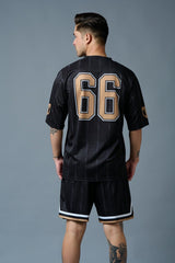 Go Devil 66 Printed Stripes Polyester Black Co-ord Set for Men - Go Devil