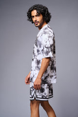 Go Devil 66 Printed White & Black Tie Dye Co-ord Set for Men - Go Devil