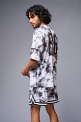 Go Devil 66 Printed White & Black Tie Dye Co-ord Set for Men - Go Devil