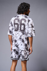 Go Devil 66 Printed White & Black Tie Dye Co-ord Set for Men - Go Devil