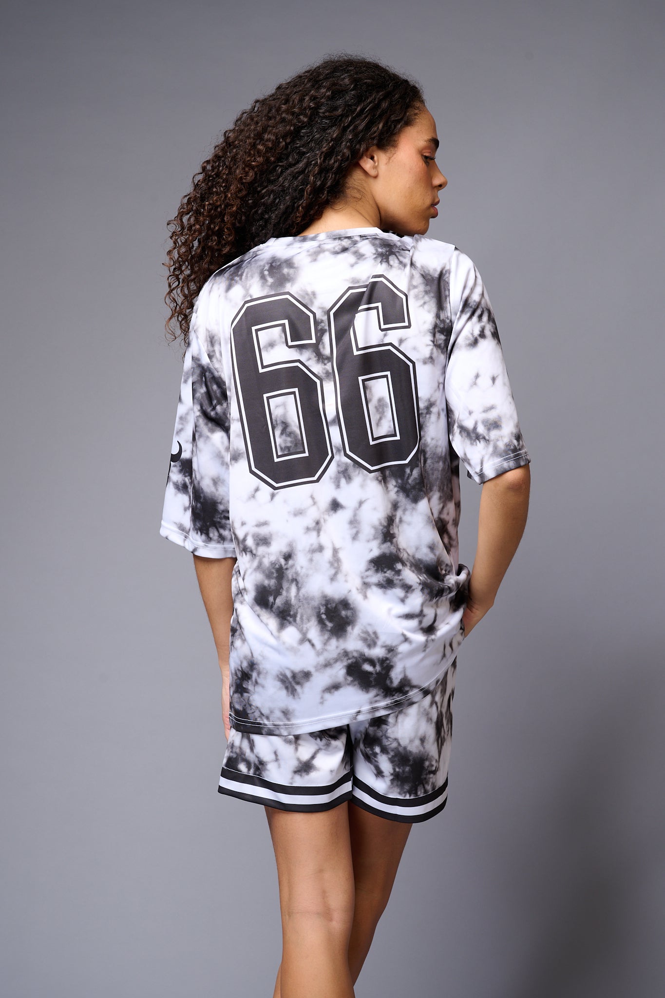 Go Devil 66 Printed White & Black Tie Dye Co-ord Set for Women - Go Devil