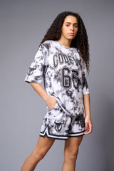 Go Devil 66 Printed White & Black Tie Dye Co-ord Set for Women - Go Devil