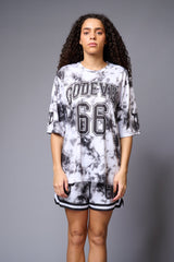 Go Devil 66 Printed White & Black Tie Dye Co-ord Set for Women - Go Devil