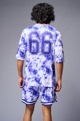 Go Devil 66 Printed White & Blue Tie Dye Co-ord Set for Men - Go Devil