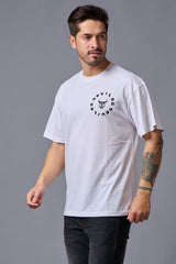 Go Devil (in Black) Printed White Oversized T-Shirt for Men - Go Devil
