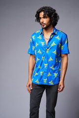 Go Devil Logo Printed Blue Shirt for Men - Go Devil
