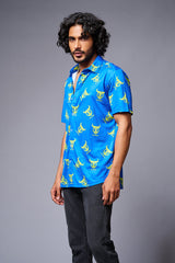 Go Devil Logo Printed Blue Shirt for Men - Go Devil