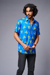 Go Devil Logo Printed Blue Shirt for Men - Go Devil