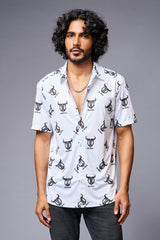 Go Devil Logo Printed Whtie Shirt for Men - Go Devil