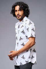 Go Devil Logo Printed Whtie Shirt for Men - Go Devil
