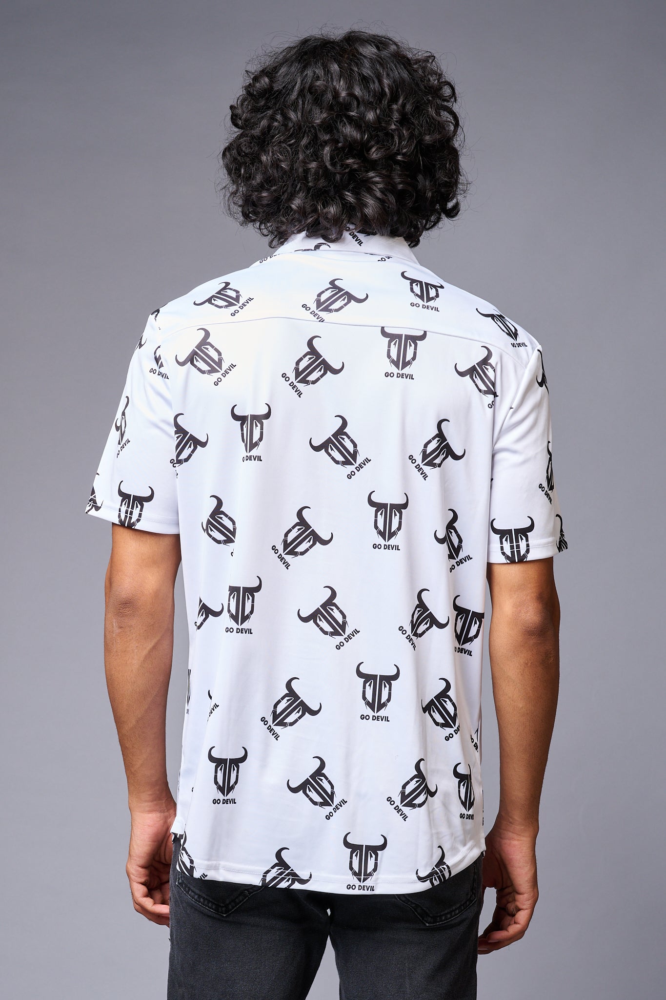 Go Devil Logo Printed Whtie Shirt for Men - Go Devil