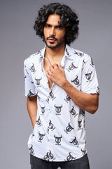Go Devil Logo Printed Whtie Shirt for Men - Go Devil
