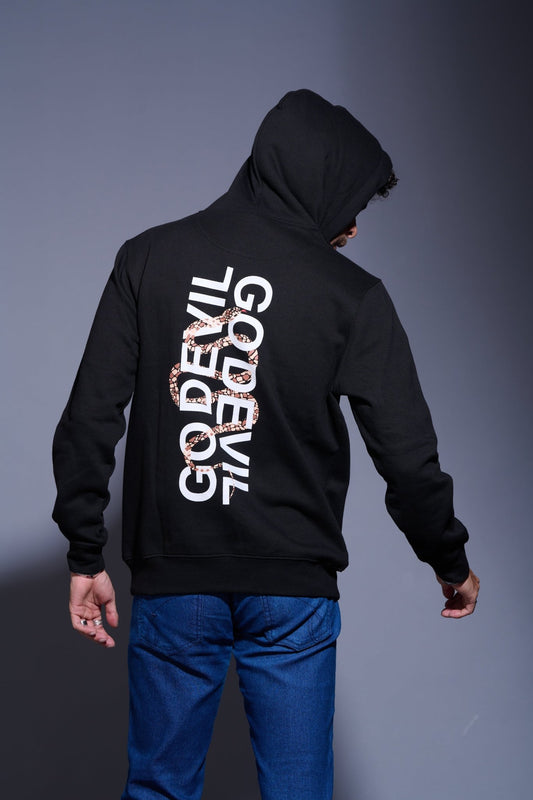 Go Devil Printed Black Hoodie for Men - Go Devil